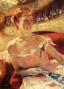 Mary Cassatt Woman with a Pearl Necklace in a Loge oil painting